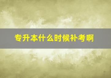 专升本什么时候补考啊