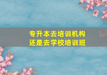 专升本去培训机构还是去学校培训班