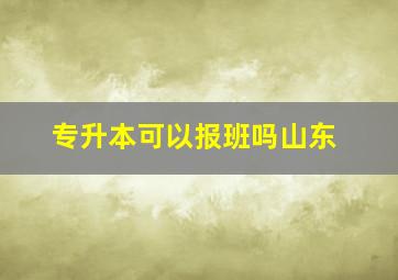 专升本可以报班吗山东