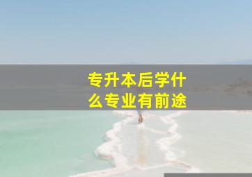 专升本后学什么专业有前途