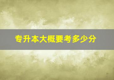 专升本大概要考多少分