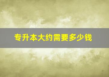 专升本大约需要多少钱