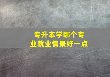 专升本学哪个专业就业情景好一点