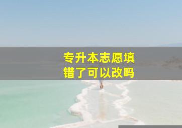 专升本志愿填错了可以改吗