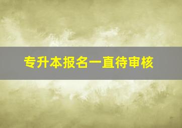 专升本报名一直待审核