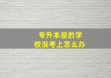 专升本报的学校没考上怎么办