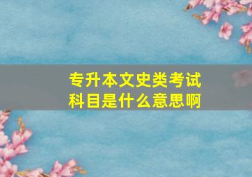 专升本文史类考试科目是什么意思啊