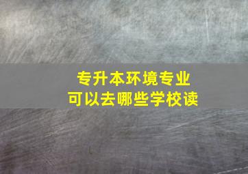 专升本环境专业可以去哪些学校读