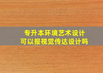 专升本环境艺术设计可以报视觉传达设计吗