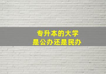 专升本的大学是公办还是民办