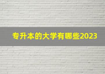 专升本的大学有哪些2023