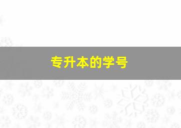 专升本的学号