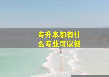 专升本都有什么专业可以报