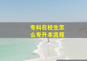 专科在校生怎么专升本流程