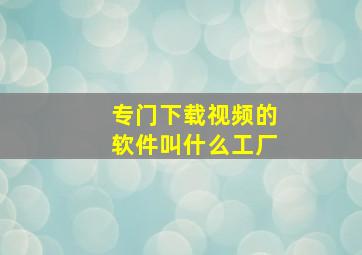 专门下载视频的软件叫什么工厂