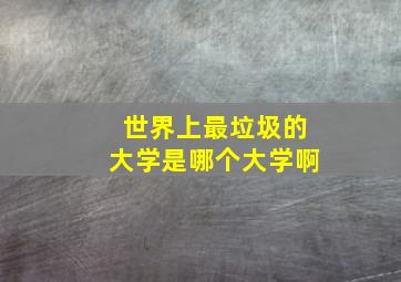 世界上最垃圾的大学是哪个大学啊