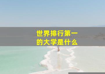 世界排行第一的大学是什么