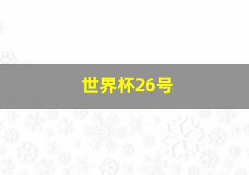 世界杯26号