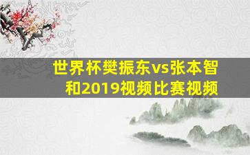 世界杯樊振东vs张本智和2019视频比赛视频