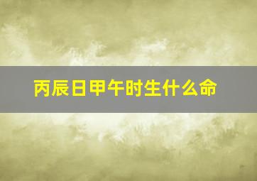 丙辰日甲午时生什么命