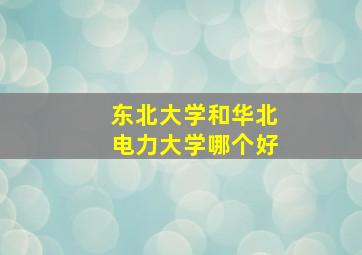 东北大学和华北电力大学哪个好