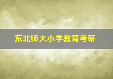 东北师大小学教育考研