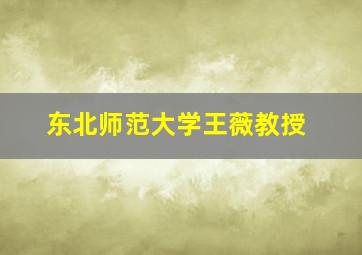 东北师范大学王薇教授