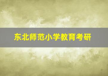 东北师范小学教育考研