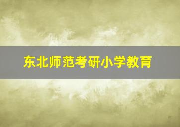 东北师范考研小学教育