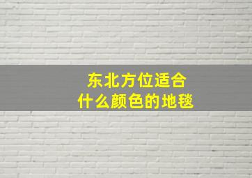 东北方位适合什么颜色的地毯