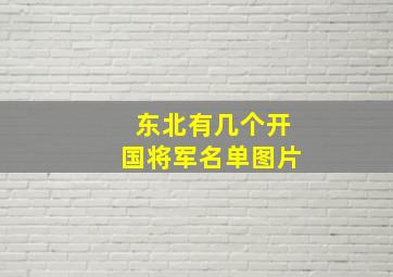 东北有几个开国将军名单图片