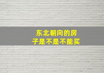 东北朝向的房子是不是不能买