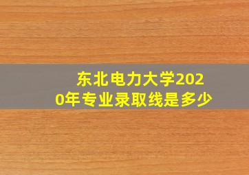 东北电力大学2020年专业录取线是多少