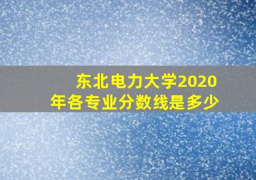 东北电力大学2020年各专业分数线是多少