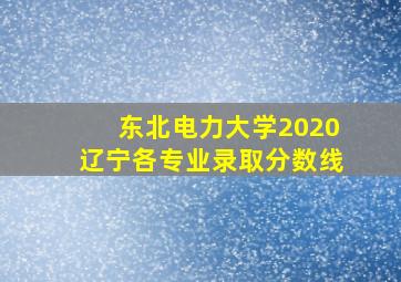 东北电力大学2020辽宁各专业录取分数线