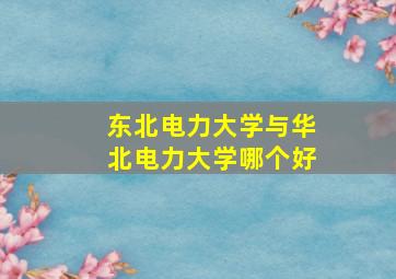 东北电力大学与华北电力大学哪个好