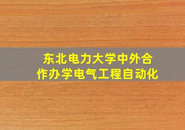 东北电力大学中外合作办学电气工程自动化