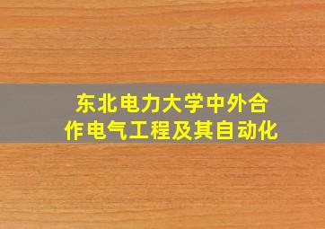 东北电力大学中外合作电气工程及其自动化