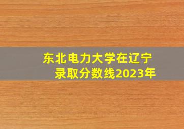 东北电力大学在辽宁录取分数线2023年