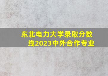 东北电力大学录取分数线2023中外合作专业