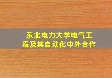 东北电力大学电气工程及其自动化中外合作