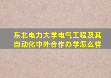 东北电力大学电气工程及其自动化中外合作办学怎么样