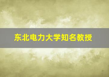 东北电力大学知名教授