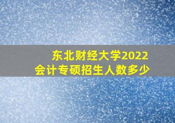 东北财经大学2022会计专硕招生人数多少