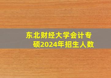 东北财经大学会计专硕2024年招生人数