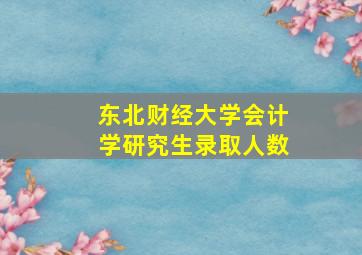 东北财经大学会计学研究生录取人数