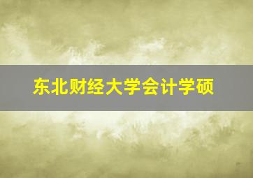 东北财经大学会计学硕