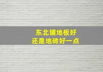 东北铺地板好还是地砖好一点