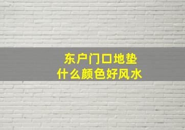 东户门口地垫什么颜色好风水