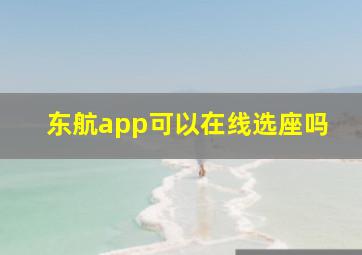 东航app可以在线选座吗